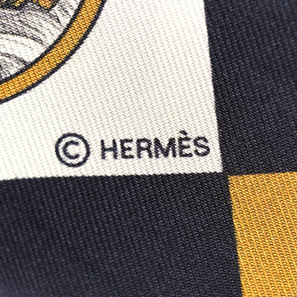 Hermes Silk Colliers Et Chiens Twilly Black Gold White 4 of 4