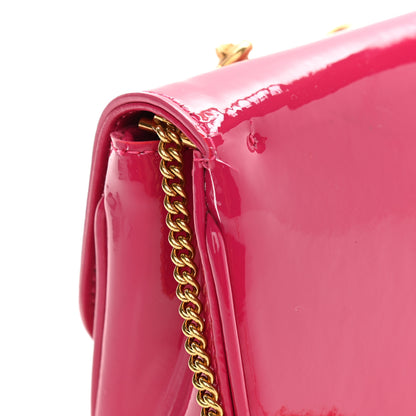 Versace Patent Medusa Safety Pin Embellished Shoulder Bag Pink 10 of 10