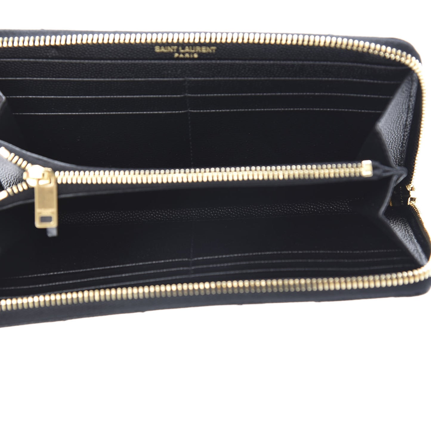 Grain De Poudre Matelasse Chevron Monogram Zip Around Wallet Black