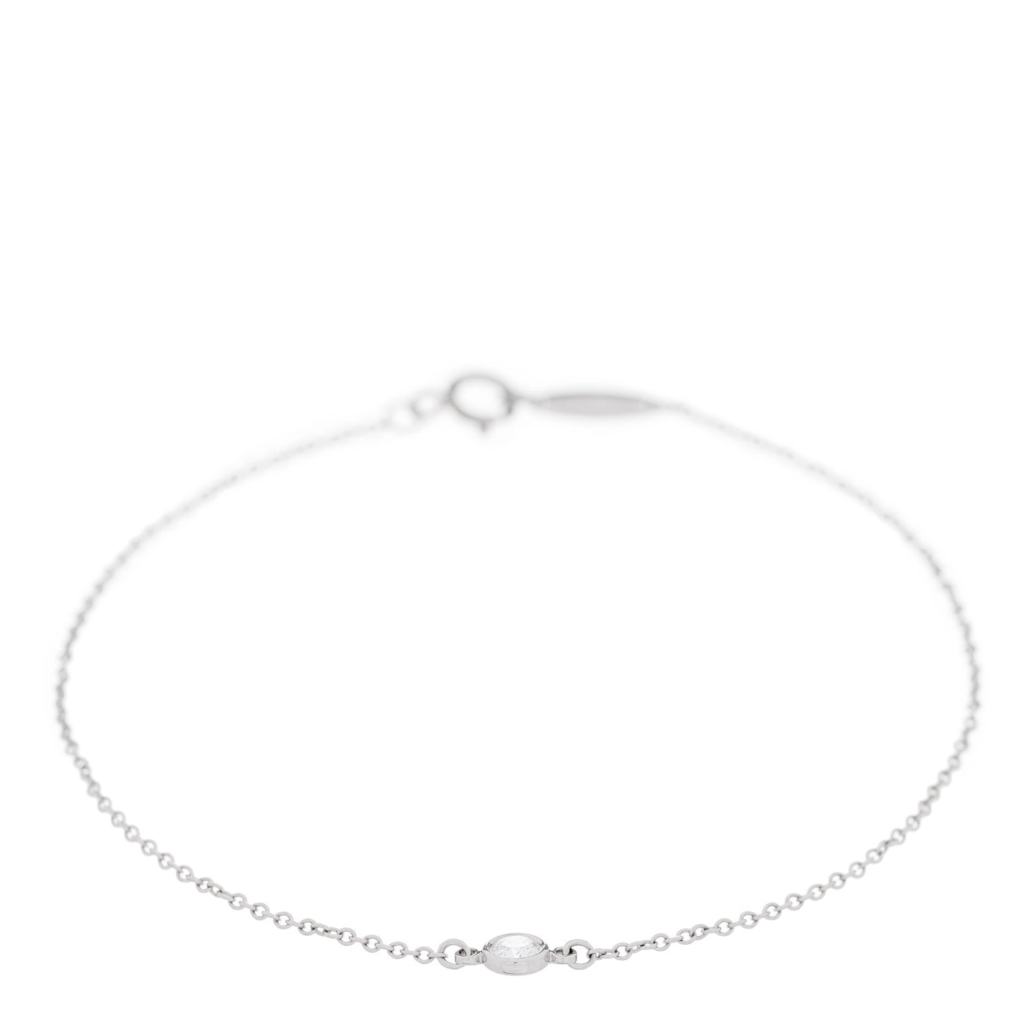 Tiffany Platinum Diamond .08ct Elsa Peretti Diamonds by the Yard Bracelet 1 of 4