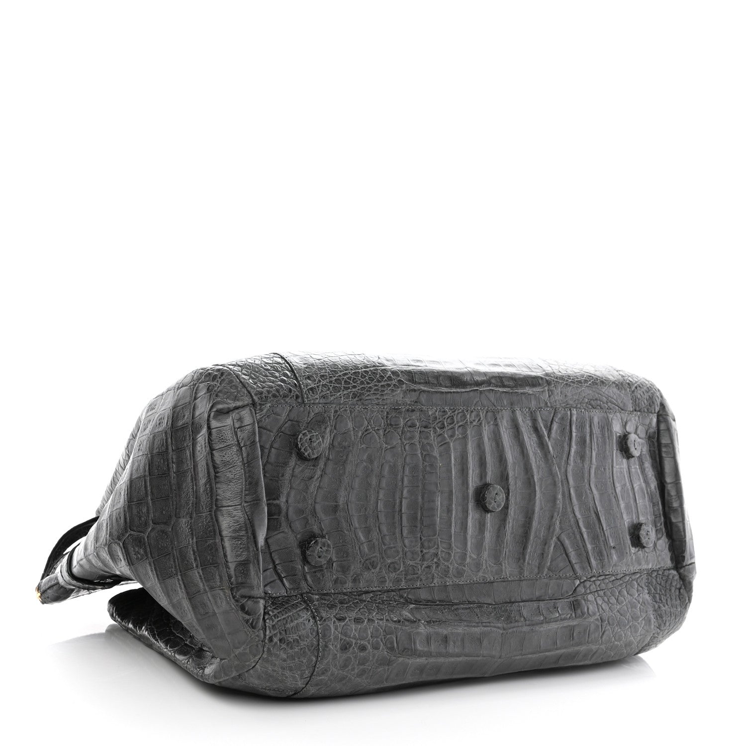 Nancy Gonzalez Crocodile Top Handle Satchel Dark Grey 3 of 13