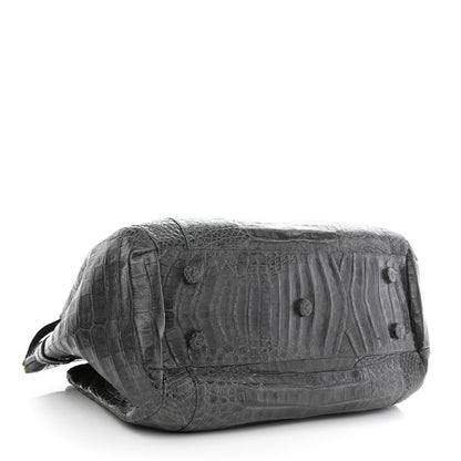 Nancy Gonzalez Crocodile Top Handle Satchel Dark Grey 3 of 13