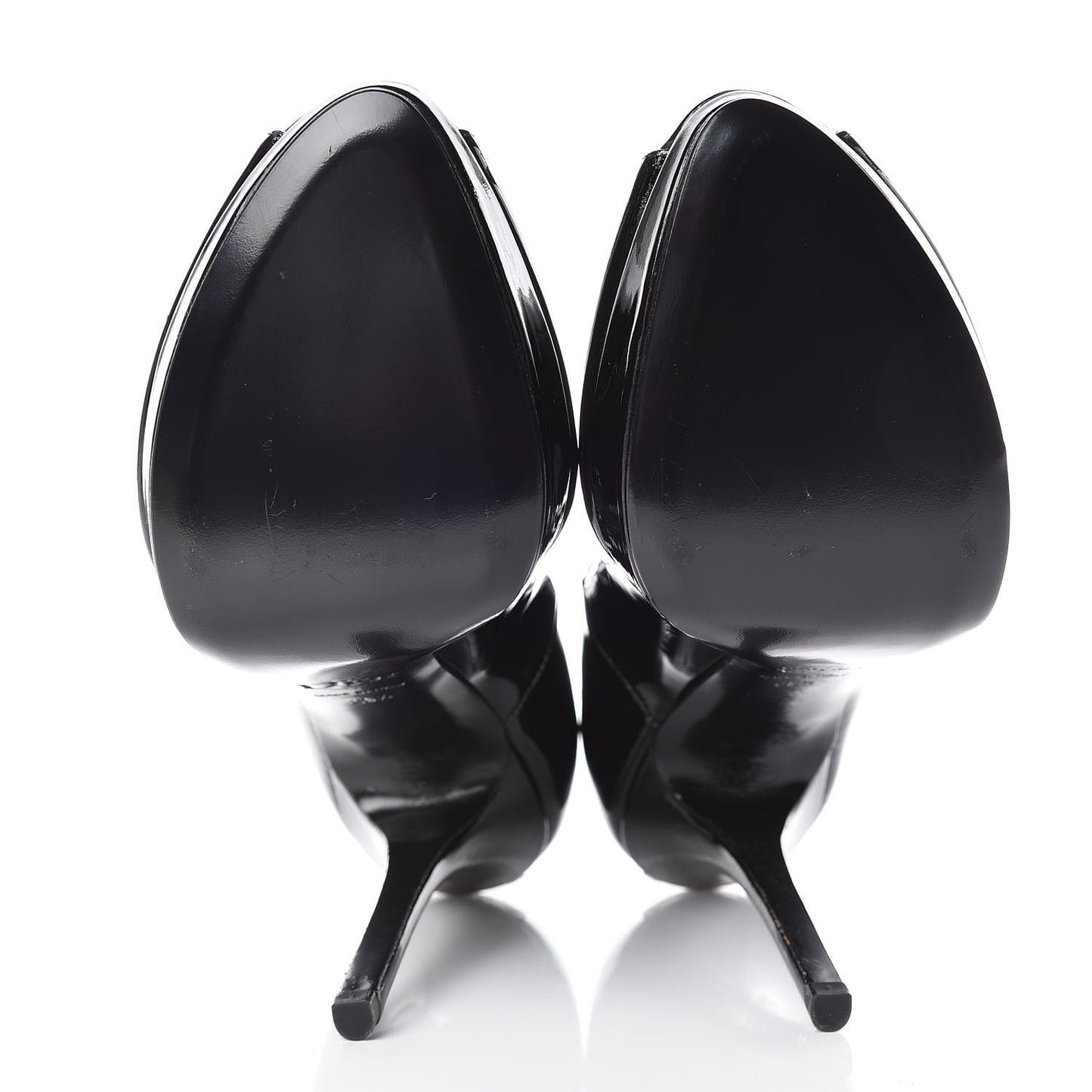 Patent Peep Toe Pumps 39.5 Black