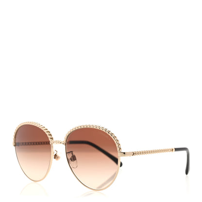 Chanel Chain Pantos Sunglasses 4242 Gold Brown 1 of 7