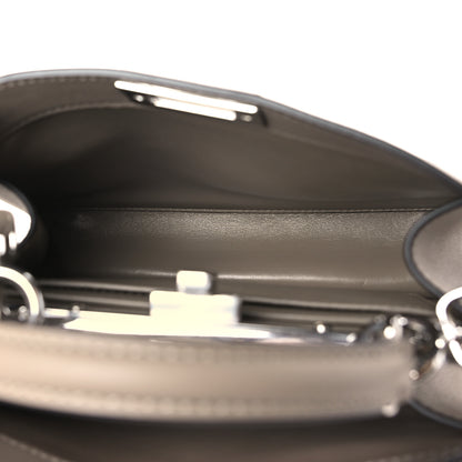 Fendi Vitello Seta Shiny Nappa Logo Embossed Laces Small Peekaboo I SEE U Satchel Tortora 6 of 10