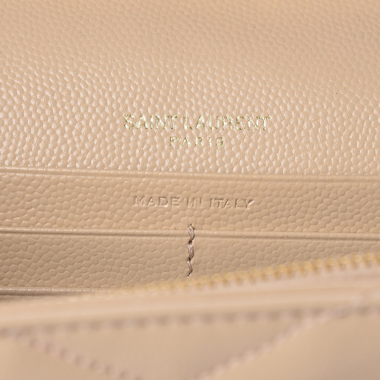 Saint Laurent Grain De Poudre Matelasse Chevron Monogram Chain Wallet Nude Powder 7 of 10