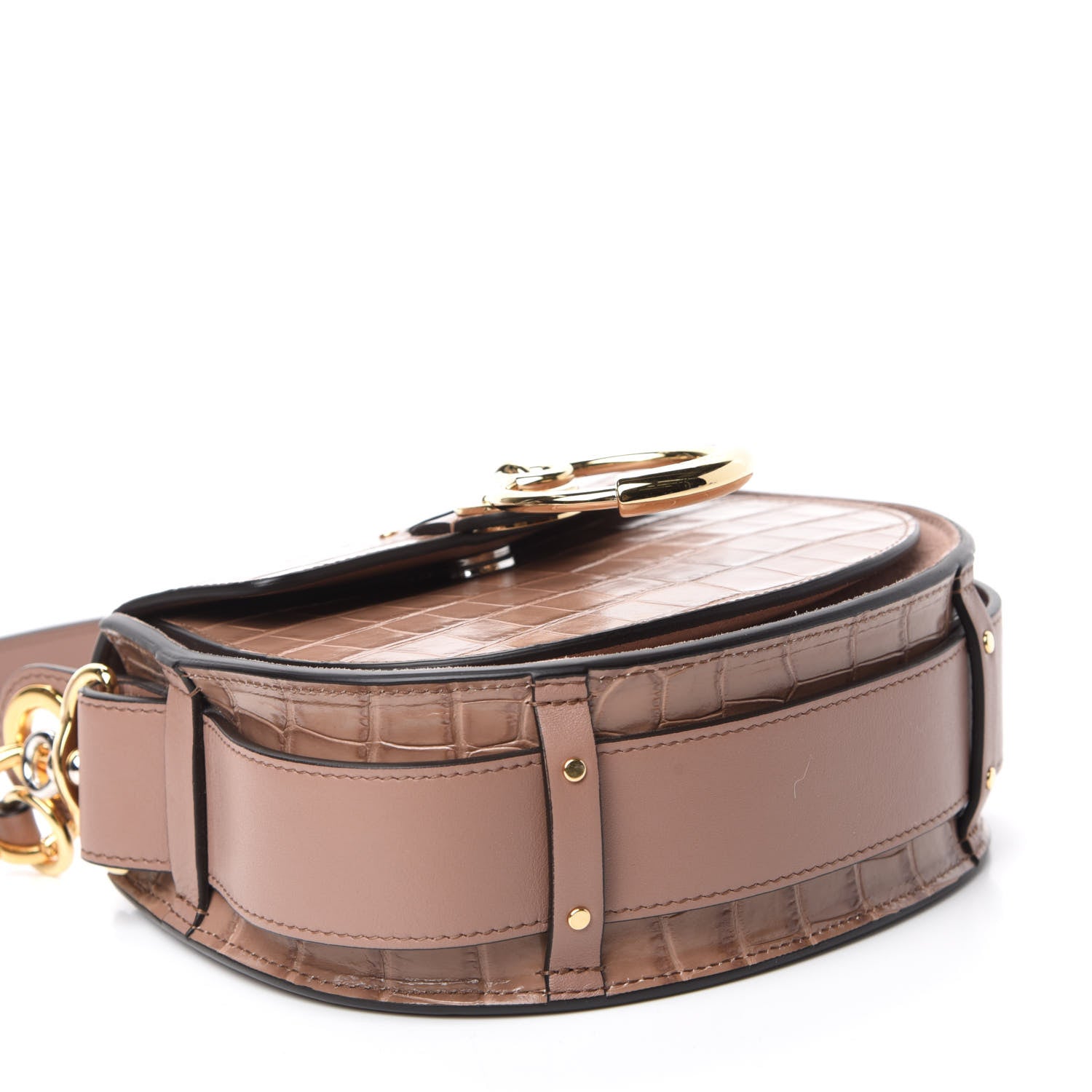 Chloe Calfskin Crocodile Embossed Small Tess Bag Woodrose 4 of 9