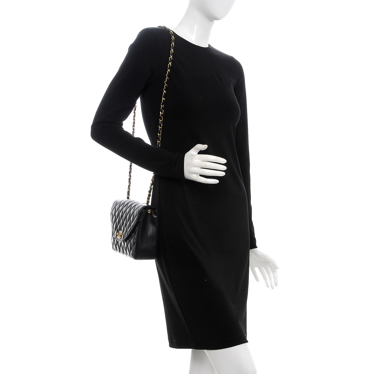 Lambskin Quilted Small Single Flap Black