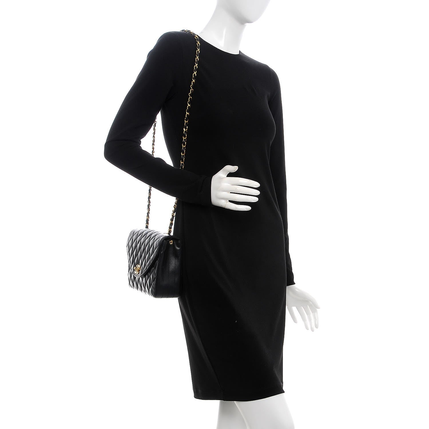 Chanel Lambskin Quilted Small Single Flap Black 2 of 7