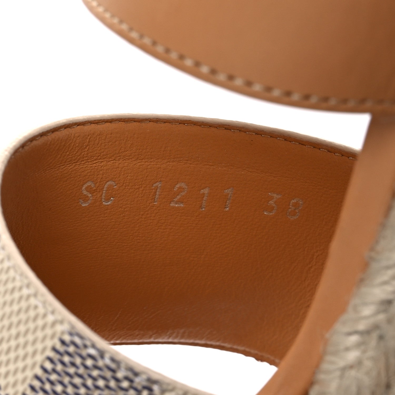Louis Vuitton Damier Azur Starboard Wedges 38 Tan 10 of 13