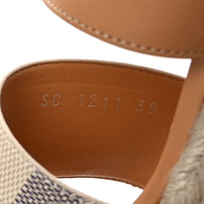 Louis Vuitton Damier Azur Starboard Wedges 38 Tan 10 of 13