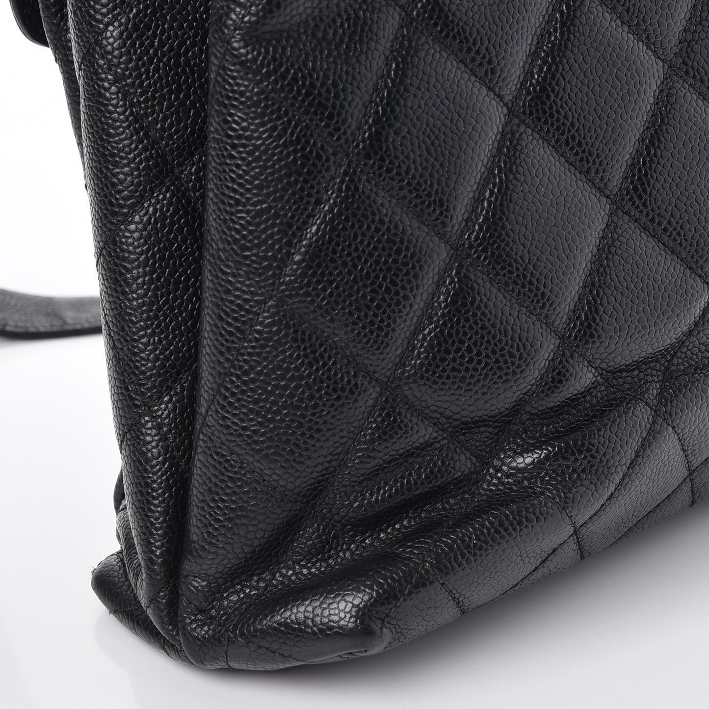 Caviar Quilted Flap Shoulder Bag Black