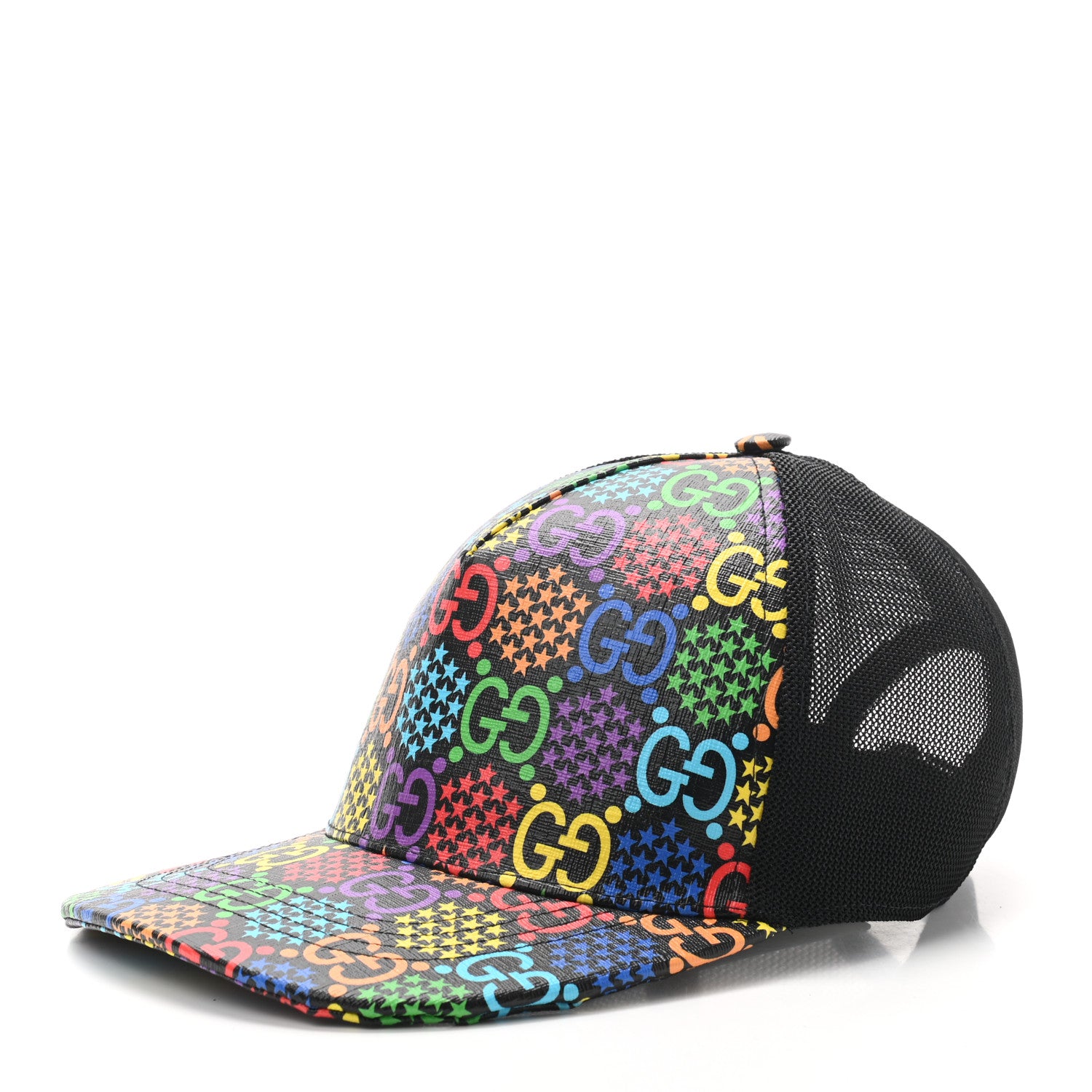 Gucci GG Supreme Monogram Psychedelic Baseball Hat L 59 Black 1 of 7
