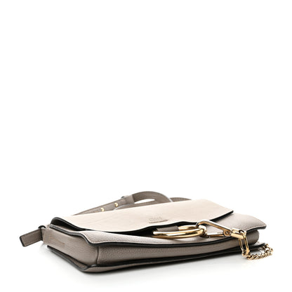 Chloe Grained Calfskin Lambskin Small Faye Shoulder Bag Motty Grey 4 of 14