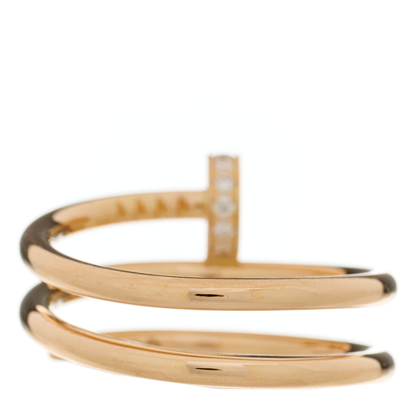 Cartier 18K Pink Gold Diamond Double Juste Un Clou Ring 53 6.25 4 of 5