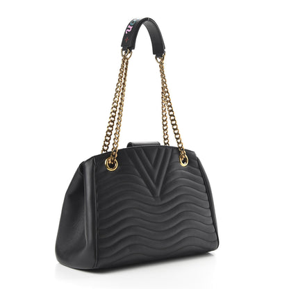 Louis Vuitton Calfskin New Wave Chain Tote Black 3 of 12