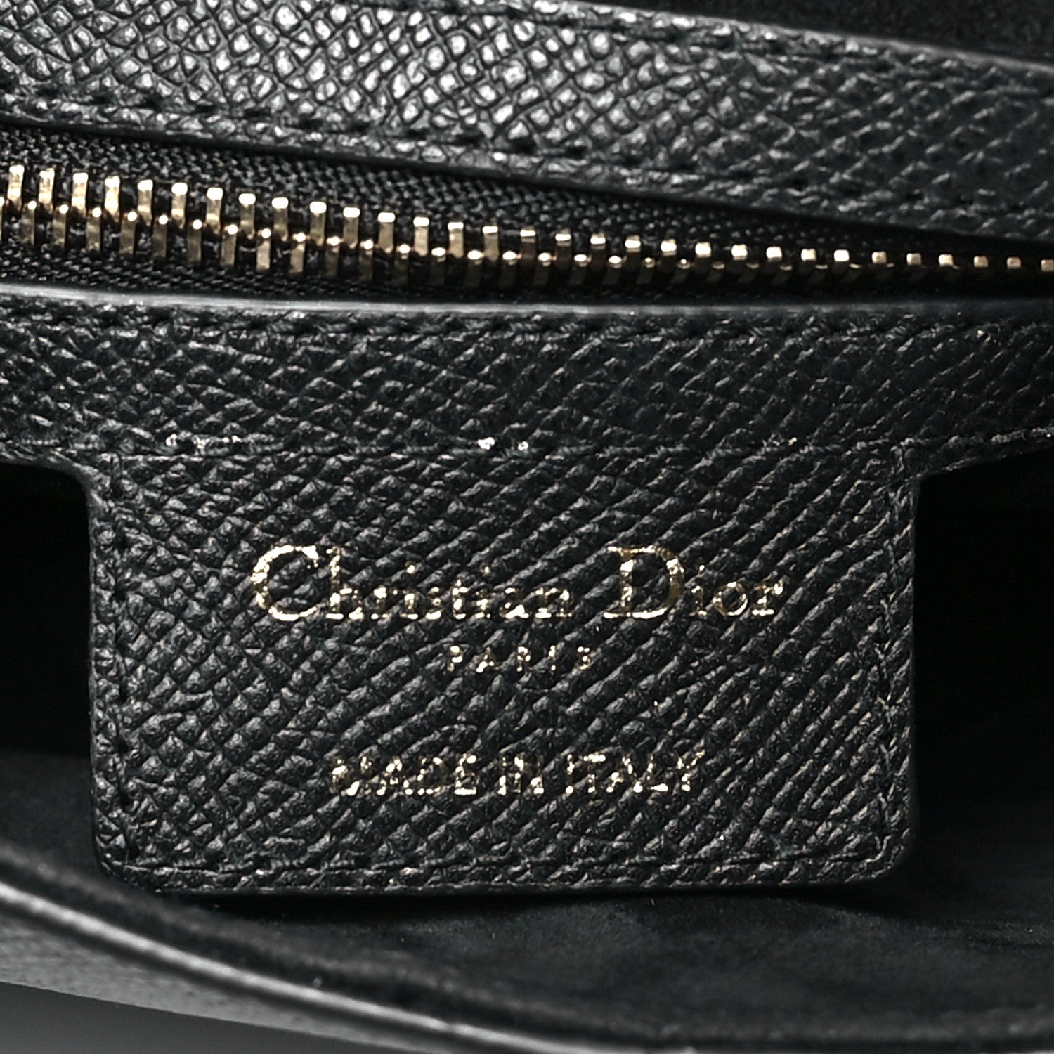 Christian Dior Grained Calfskin Saddle Bag With Strap Black 6 of 10