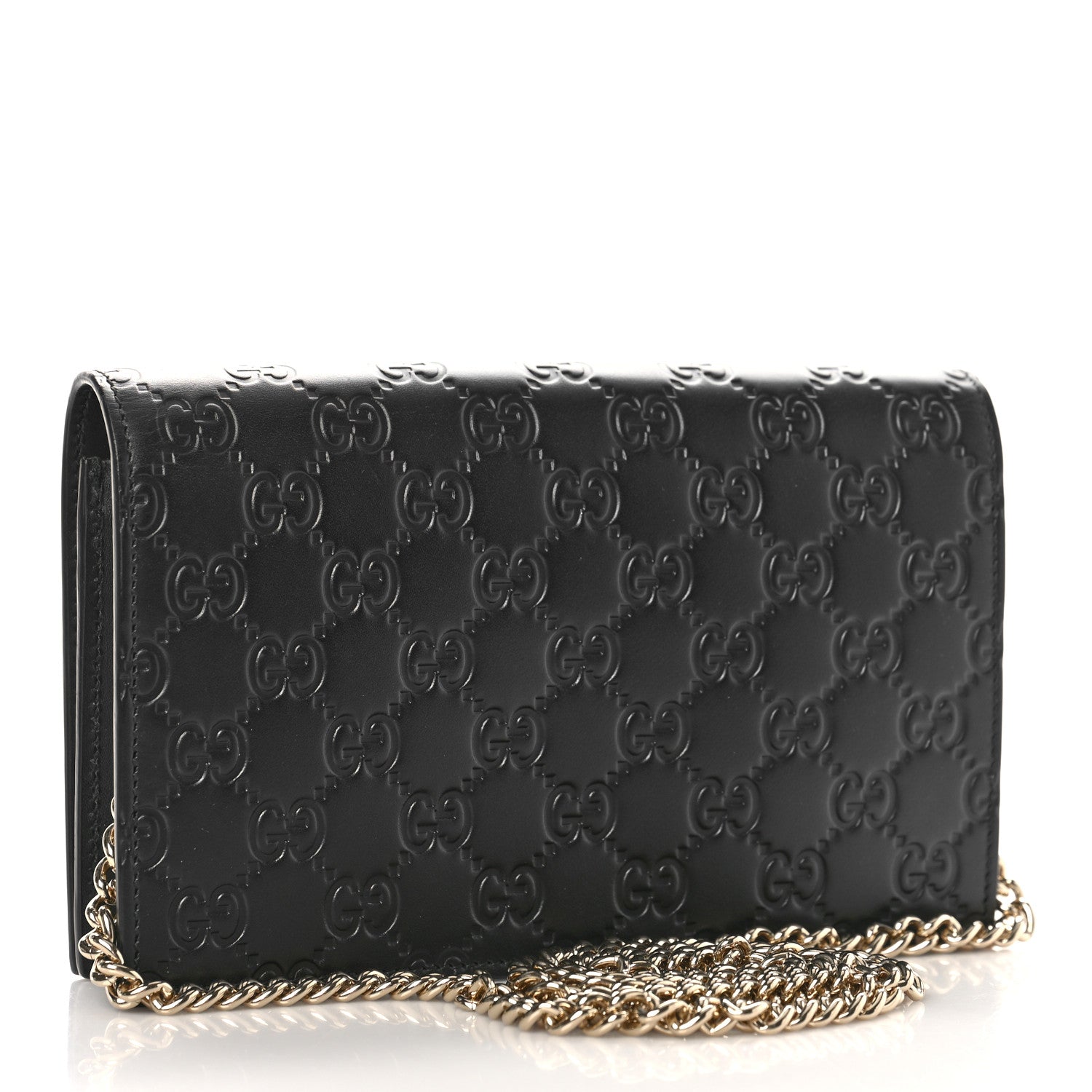Gucci Guccissima Signature Bowy Chain Wallet Black 3 of 13