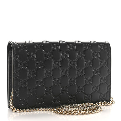 Gucci Guccissima Signature Bowy Chain Wallet Black 3 of 13