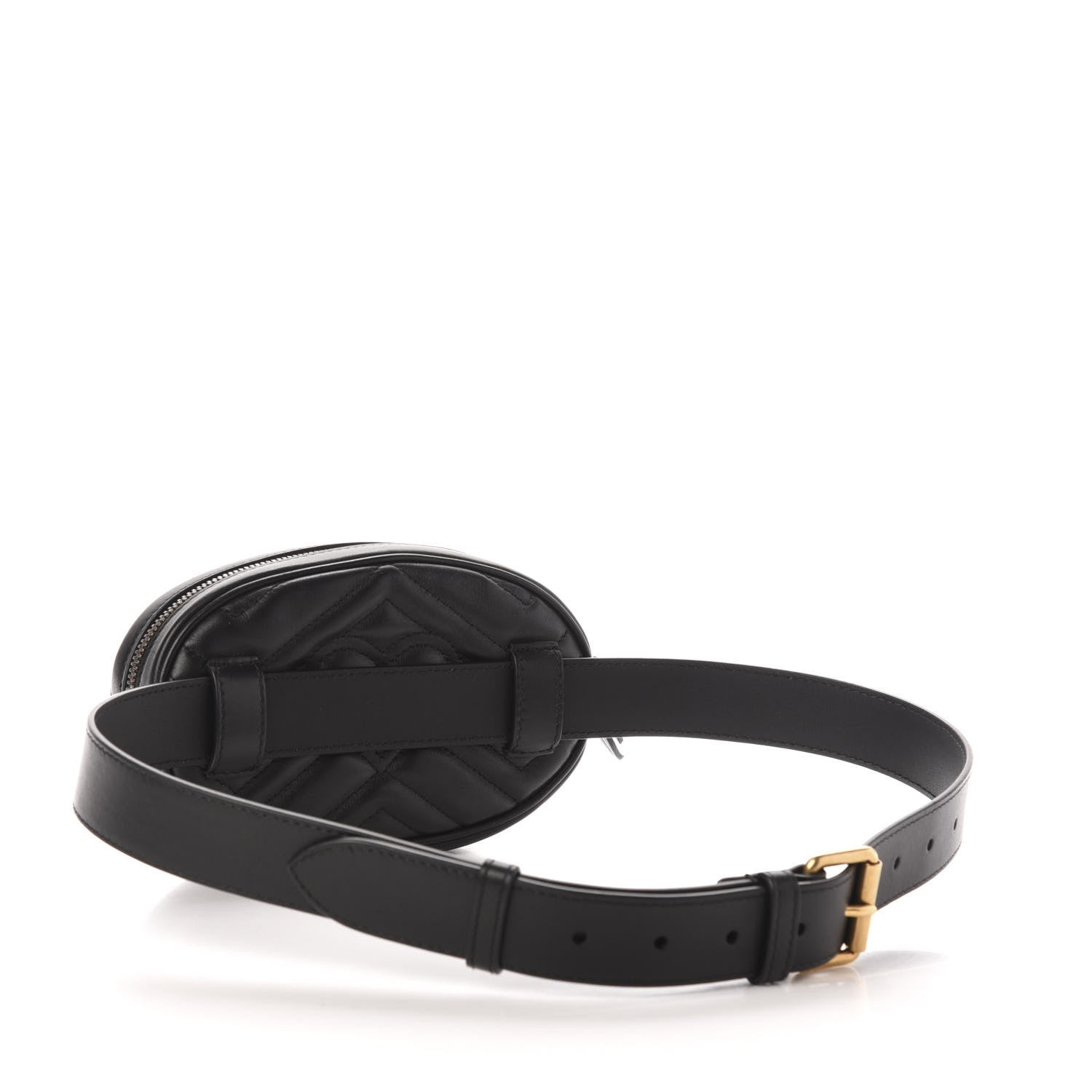 Gucci Calfskin Matelasse GG Marmont Belt Bag 85 34 Black 3 of 11