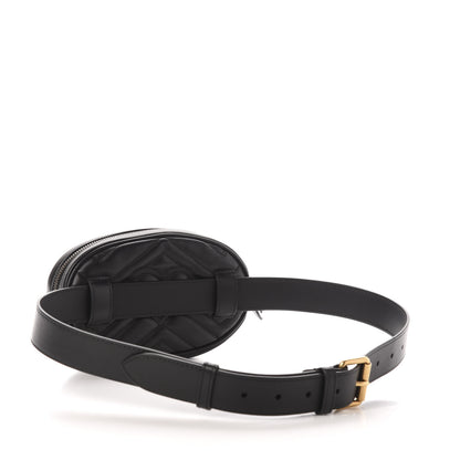 Gucci Calfskin Matelasse GG Marmont Belt Bag 85 34 Black 3 of 11