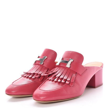 Hermes Goatskin Tuileries Mules 37 Rouge Azalee 3 of 11