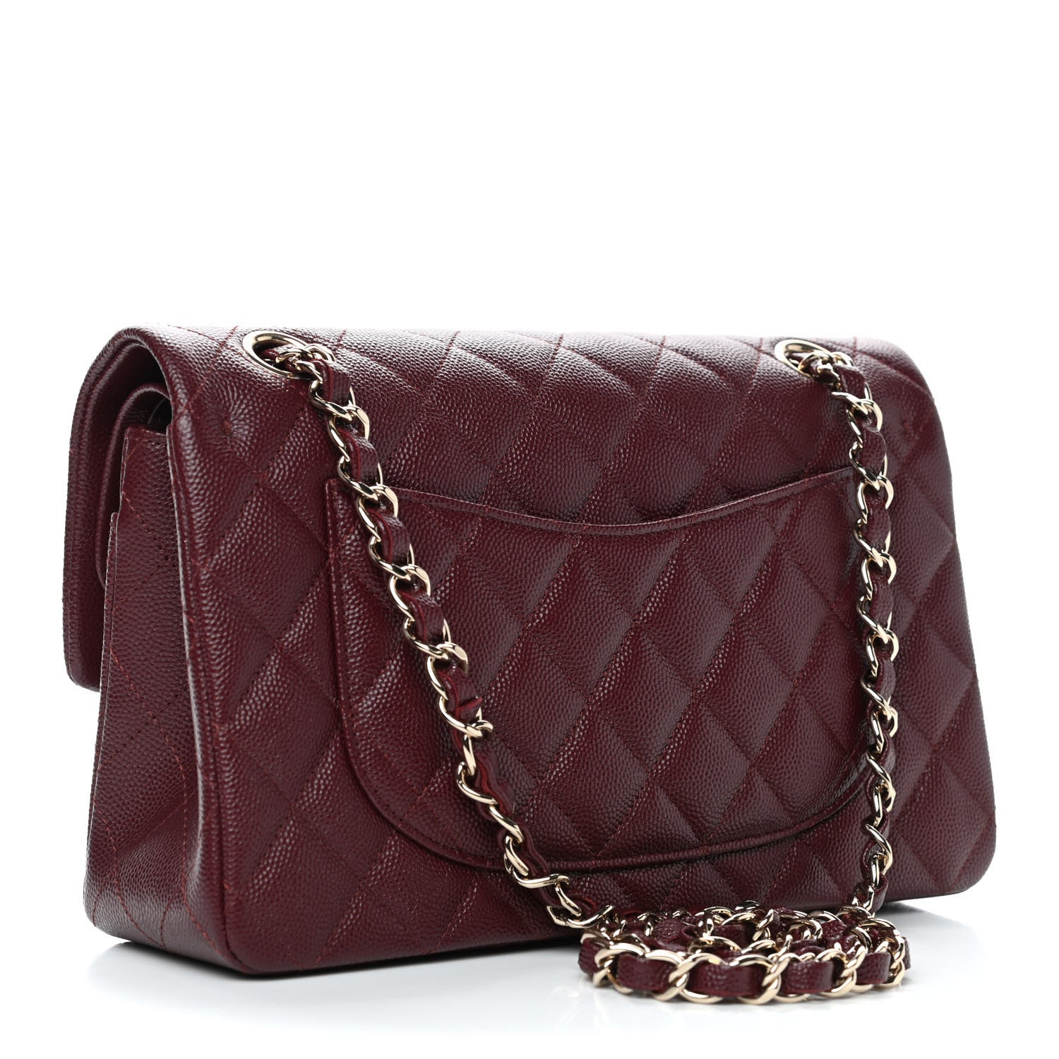 Chanel Caviar Quilted Small Double Flap Burgundy 3 of 8