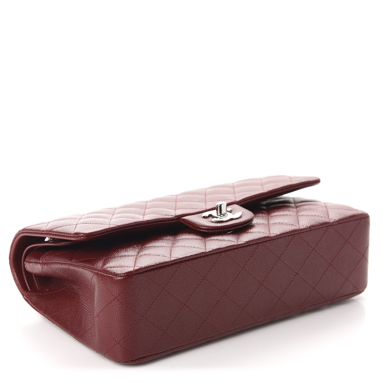Chanel Caviar Quilted Medium Double Flap Dark Red 4 of 11