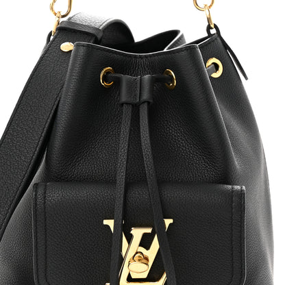 Louis Vuitton Calfskin Lockme Bucket MM Black 7 of 9