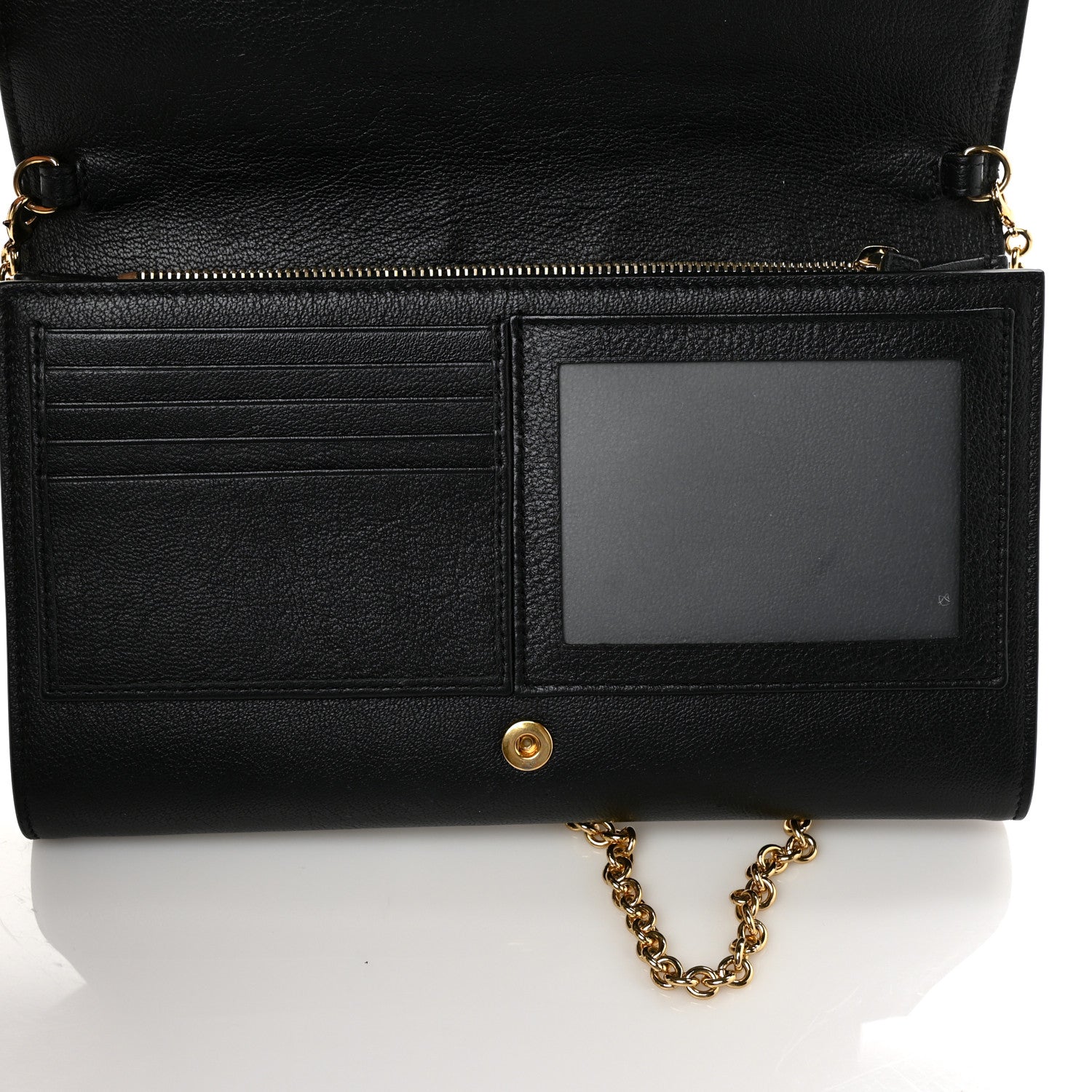 Saint Laurent Calfskin Monogram Belle de Jour Chain Clutch Black 10 of 10
