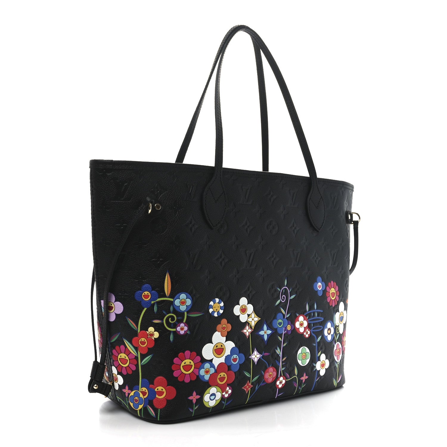 Louis Vuitton LV X TM Empreinte Flowers Neverfull MM Black 4 of 9