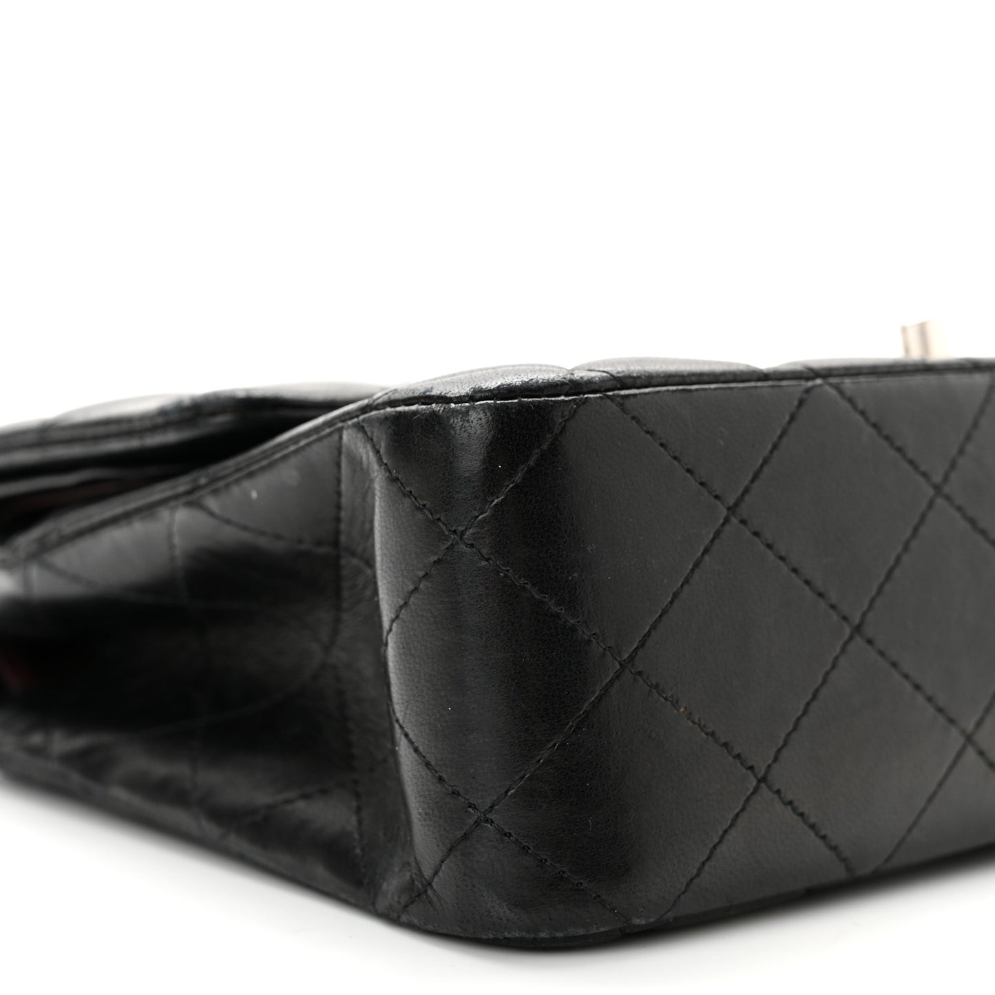 Lambskin Quilted Medium Double Flap Black