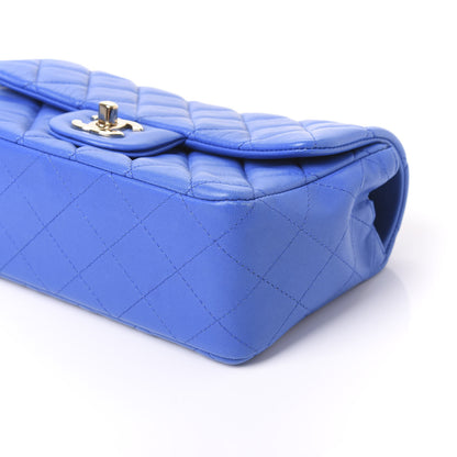 Chanel Lambskin Quilted Mini Rectangular Flap Blue 9 of 10