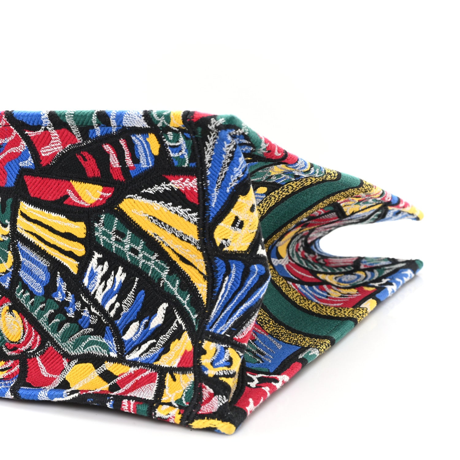Christian Dior Canvas Embroidered Butterfly Book Tote Black Multicolor 10 of 10