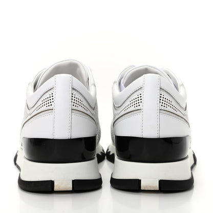 Hermes Perforated Calfskin Goatskin Bi-Color Womens C-Addict Sneakers 36.5 Black White 7 of 11
