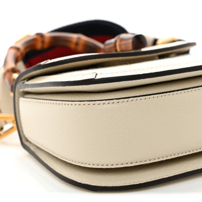 Gucci Monogram Jumbo GG Textured Dollar Calfskin Web Mini Bamboo 1947 Top Handle Bag Off White 9 of 11