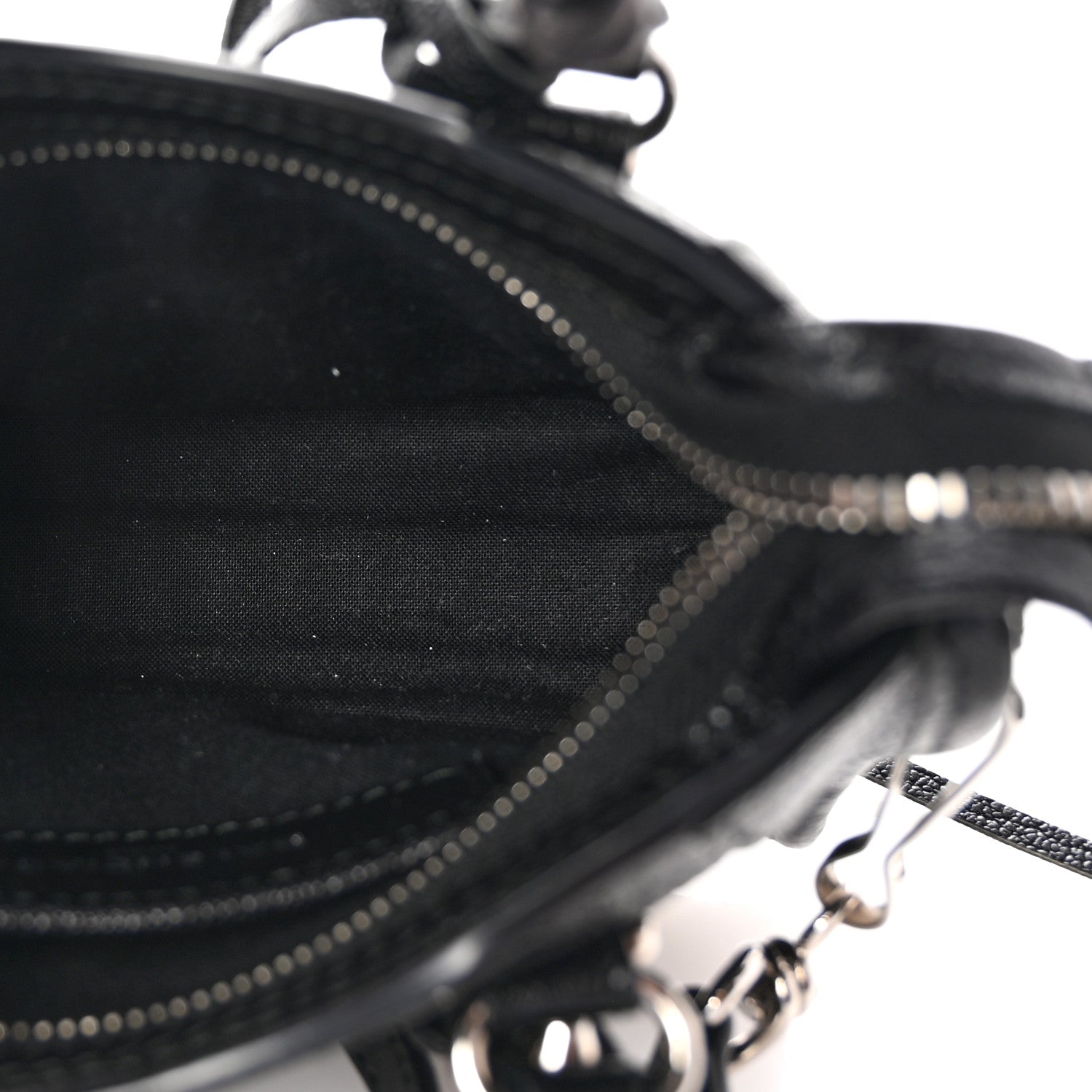 Balenciaga Chevre Silver Metallic Edge Hardware Nano City Black 5 of 9