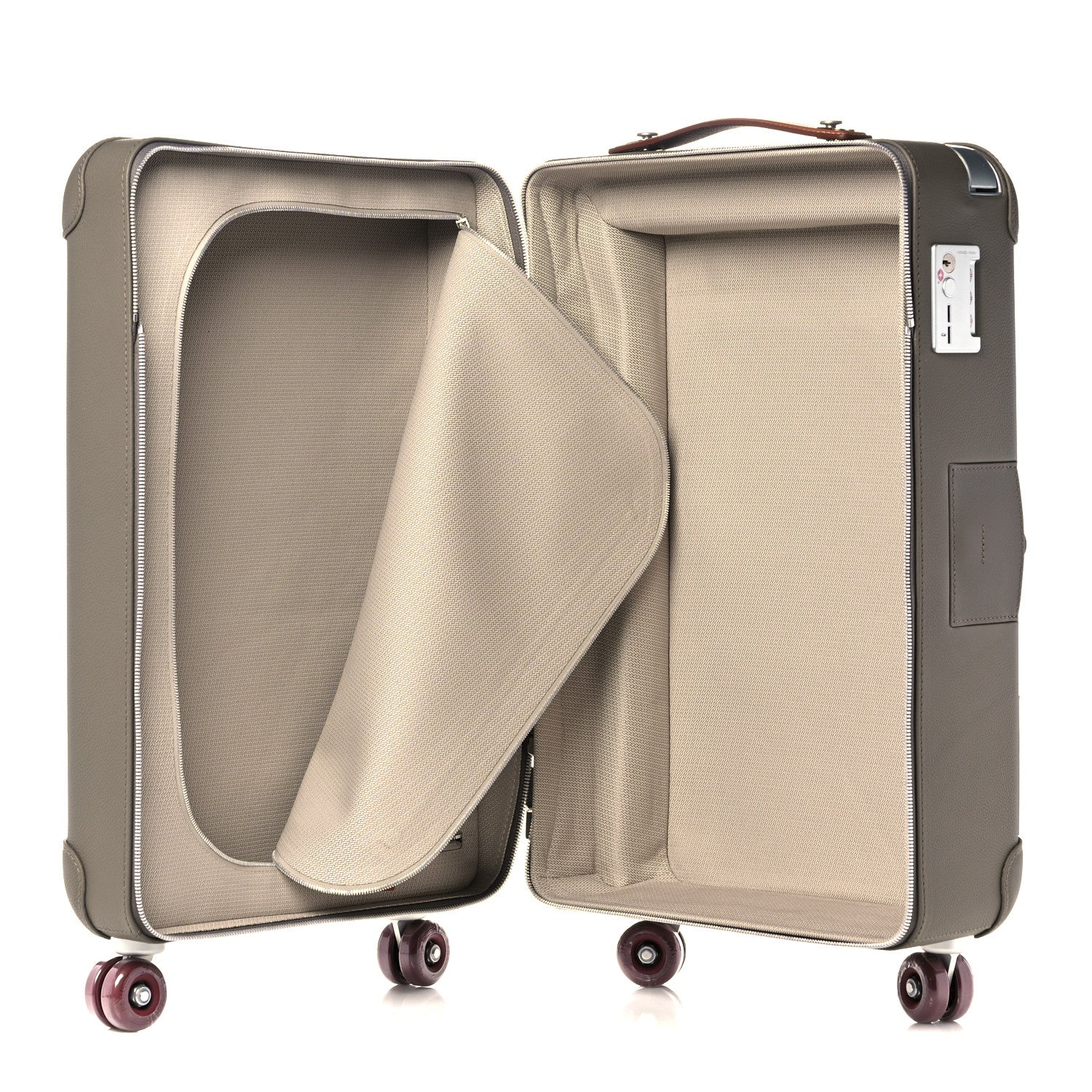 Hermes Taurillon Regate RMS Suitcase Etain Fauve Rouge H 9 of 16
