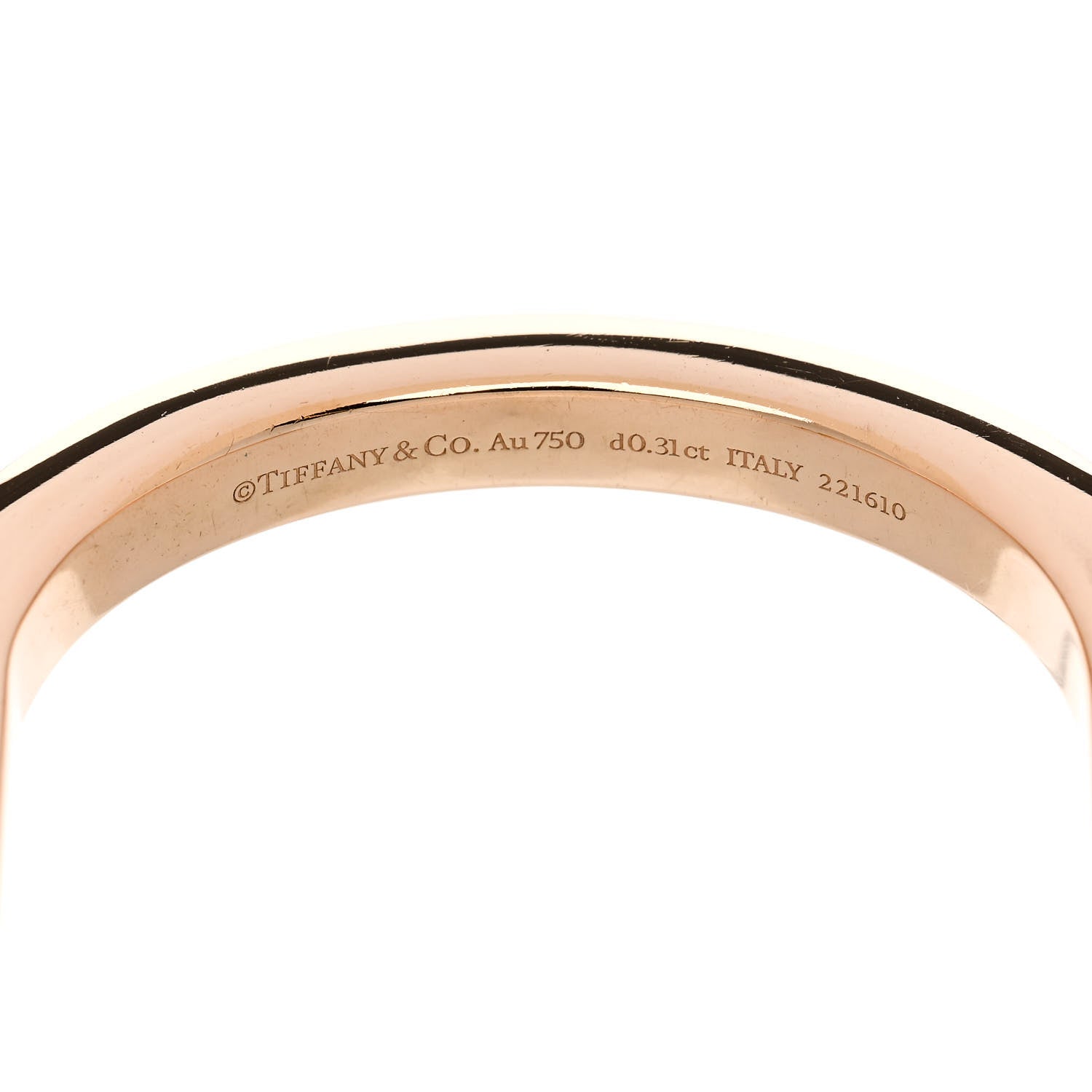 Tiffany 18K Rose Gold Diamond Tiffany Lock Bangle Bracelet 3 of 3