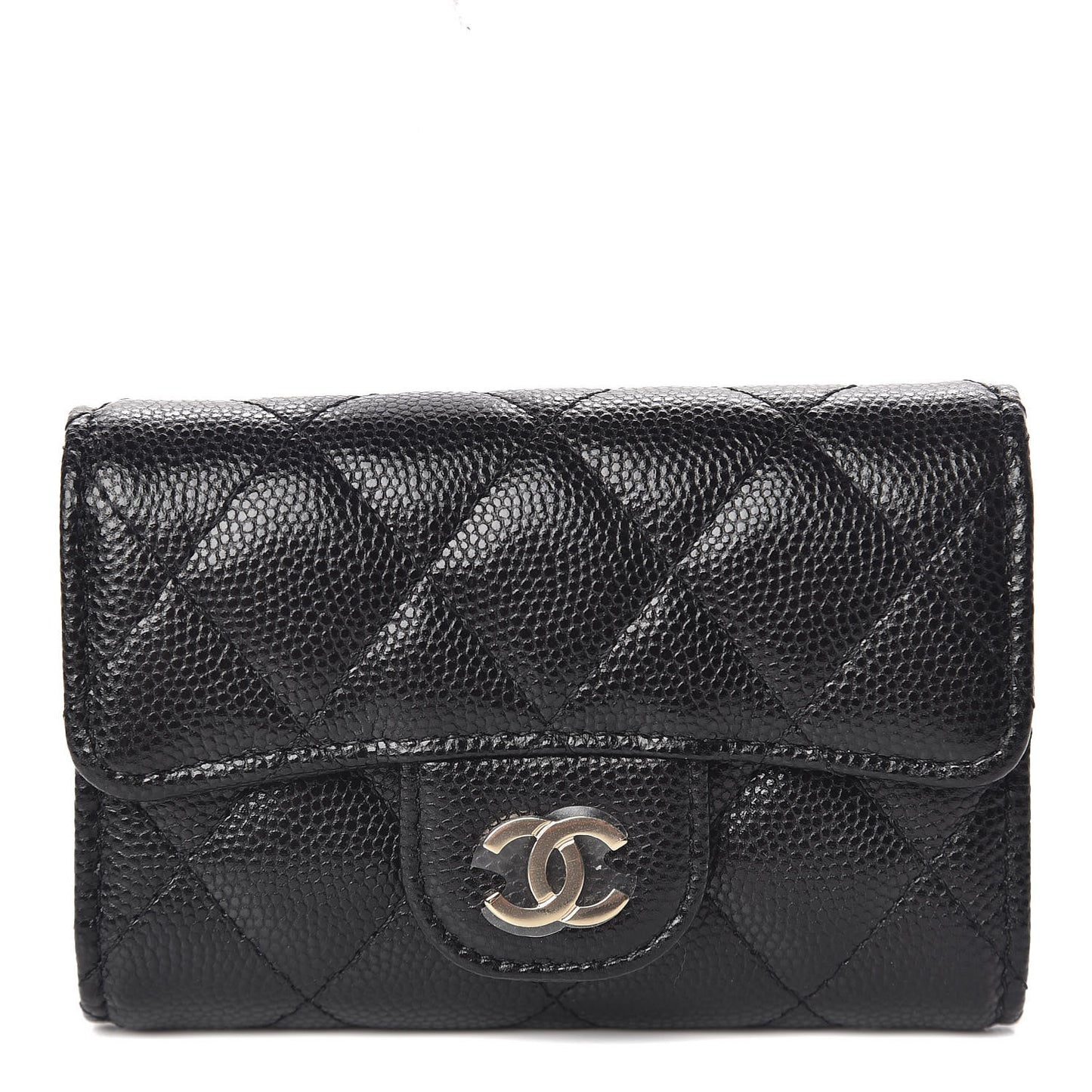 Caviar Quilted Classic 4 Key Holder Wallet Black
