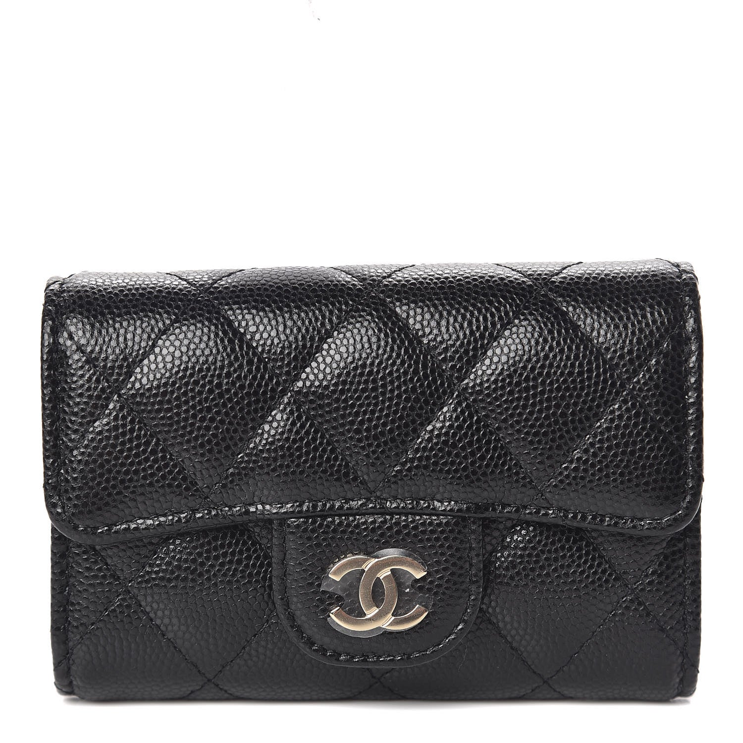 Chanel Caviar Quilted Classic 4 Key Holder Wallet Black 1 of 9