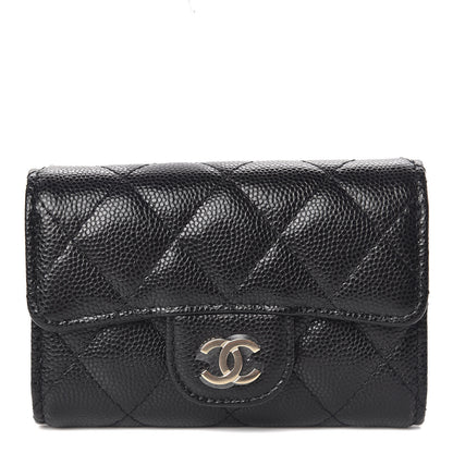 Chanel Caviar Quilted Classic 4 Key Holder Wallet Black 1 of 9
