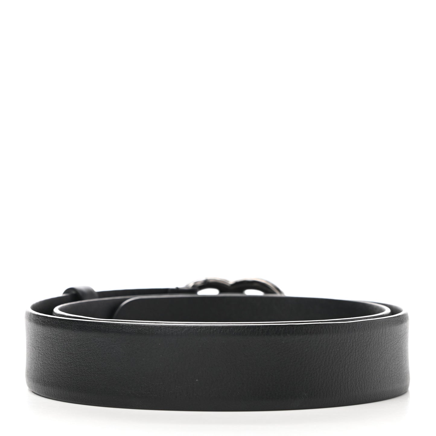 Calfskin Pearl Crystal CC Belt 75 30 Black