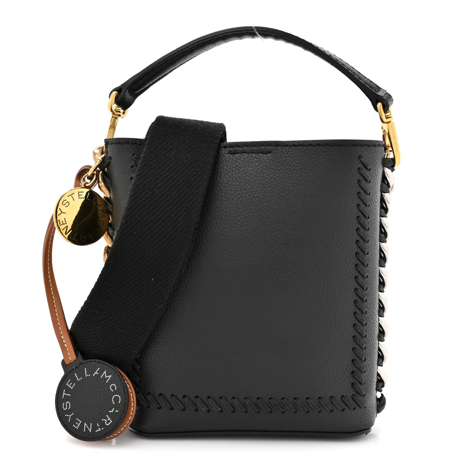 Stella McCartney MIRIUM Mini Frayme Square Bucket Bag Black 1 of 9