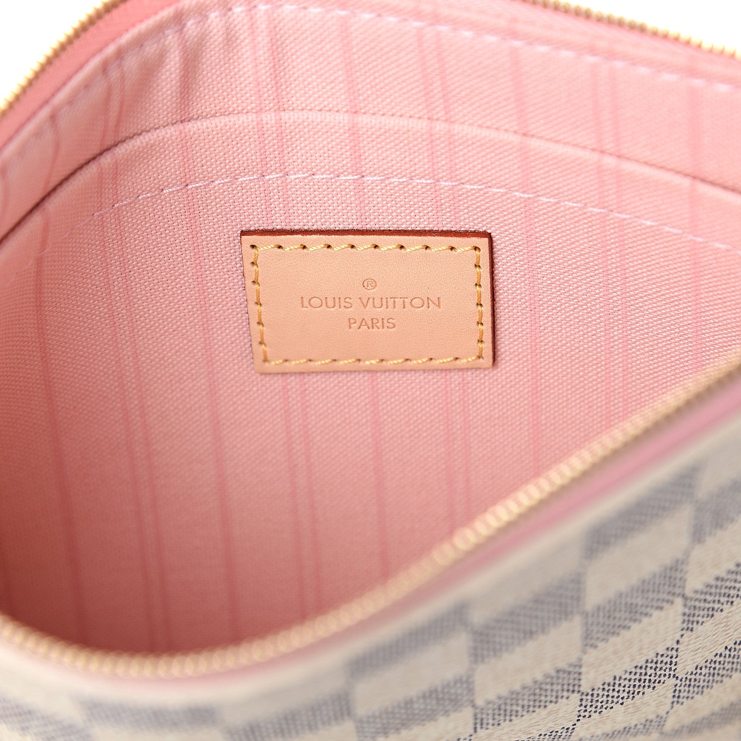 Louis Vuitton Damier Azur Neverfull MM GM Pochette Rose Ballerine 5 of 6