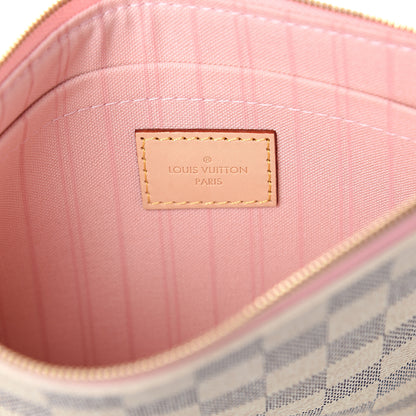 Louis Vuitton Damier Azur Neverfull MM GM Pochette Rose Ballerine 5 of 6