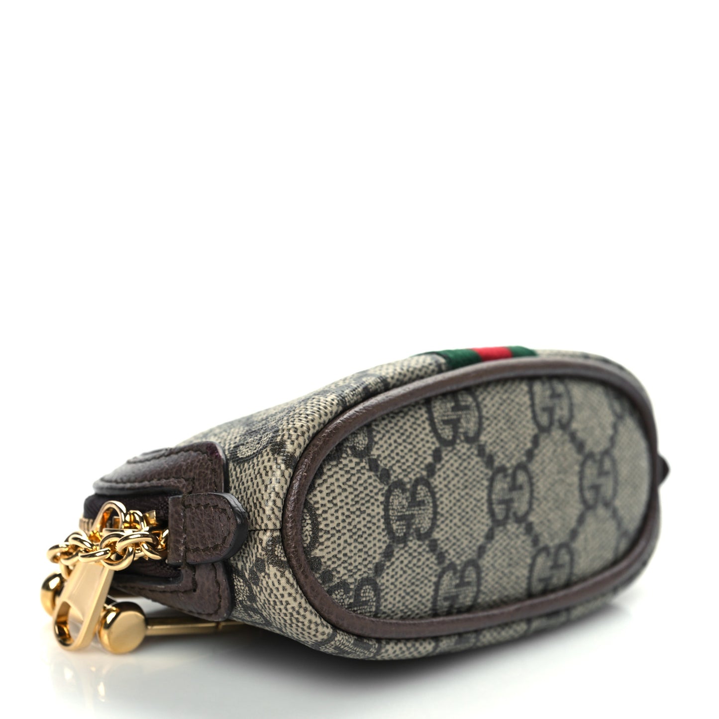 GG Supreme Monogram Web Ophidia Dome Key Pouch Beige New Acero