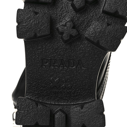 Prada Spazzolato Rois Nylon Metal Triangle Logo Monolith Pouch Pocket 55mm Boots 36 Black 6 of 6