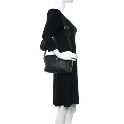 Prada Vitello Daino Crossbody Black 2 of 11