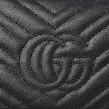 Gucci Calfskin Matelasse GG Marmont Chain Wallet Black 11 of 13